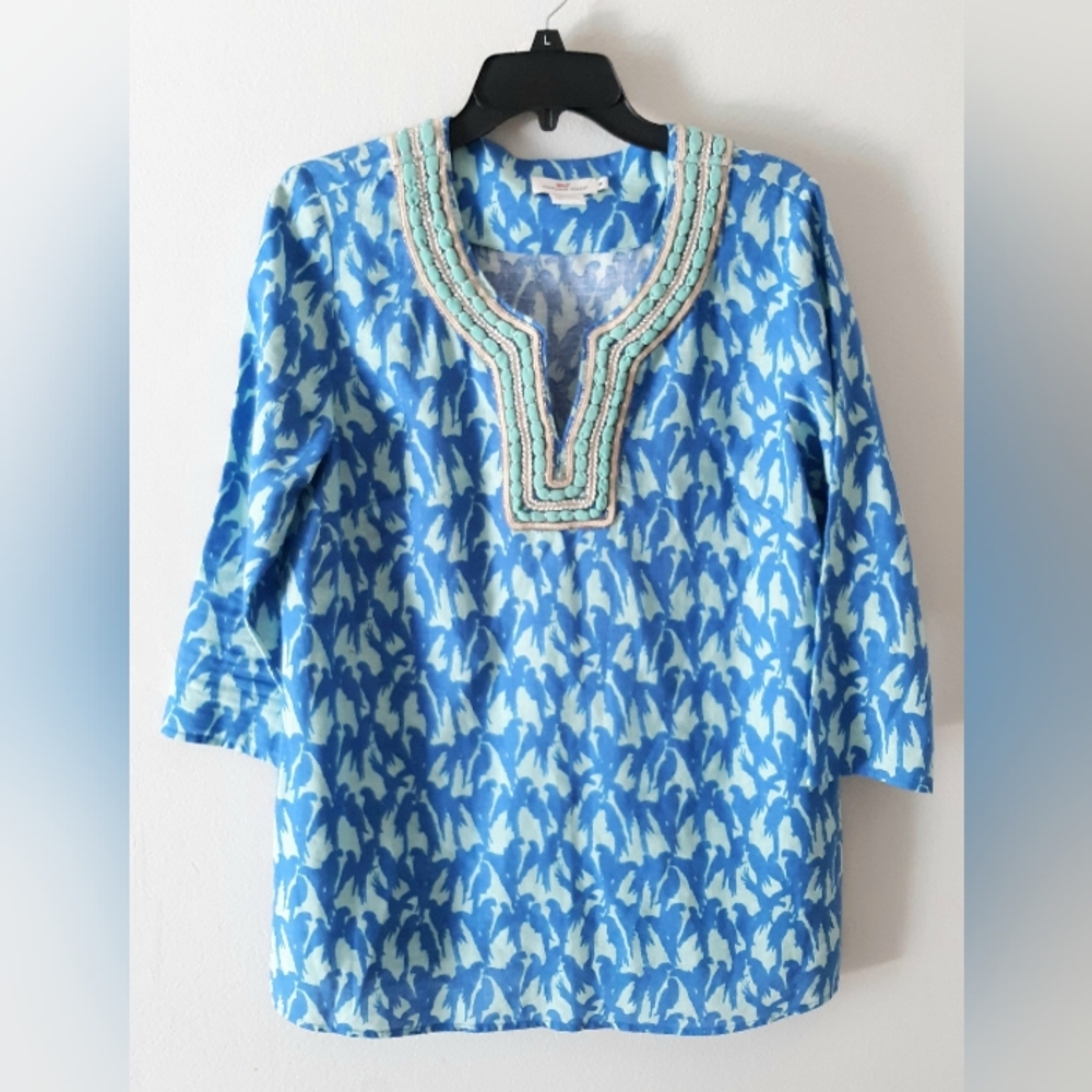 Vineyard Vines Beaded Parrot Blouse